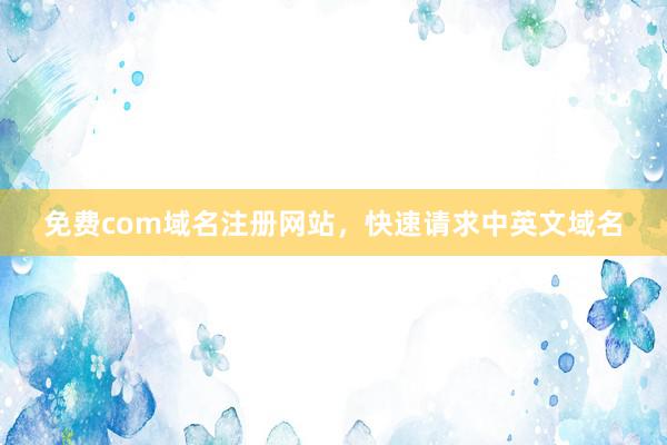 免费com域名注册网站，快速请求中英文域名